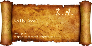 Kolb Axel névjegykártya