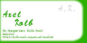 axel kolb business card